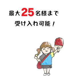 最大25名様まで