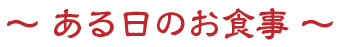 ある日のお食事